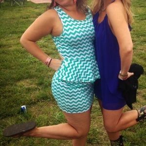 Derby Dress - Green and white striped